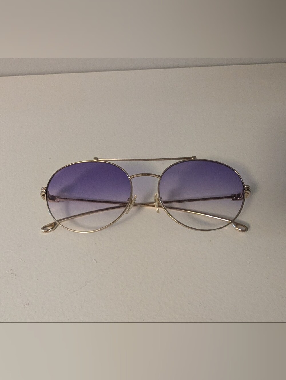 Etro Gold Frame Sunglasses with Purple Gradient Lenses